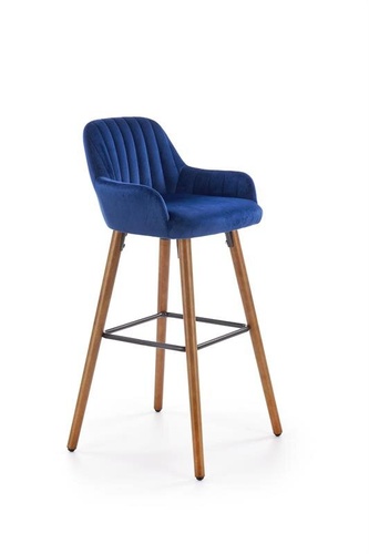 CentrMebel | Барний стілець H-93 (синій / горіх) 1