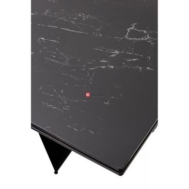 CentrMebel | Стіл обідній прямокутний розкладний керамічний Fjord Black Marble 200(300)х100 (чорний мармур) 8