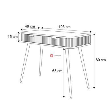 CentrMebel | Туалетный стол с ящиками на ножках ZOVA T-103 (белый/золото) 9