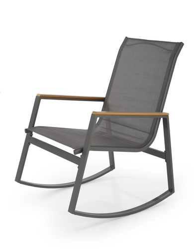 CentrMebel | Кресло качалка в сетке ZLATAN (темно-серый) 1