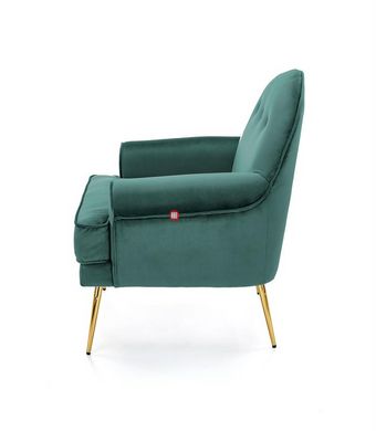 CentrMebel | Крісло для відпочинку SANTI (темно-зелений/золотий) 2
