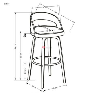CentrMebel | Барный стул H110 (кремовый) 13