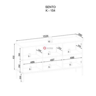 CentrMebel | Комод 3d K154 SENTO (черный/дуб Вотан) 5