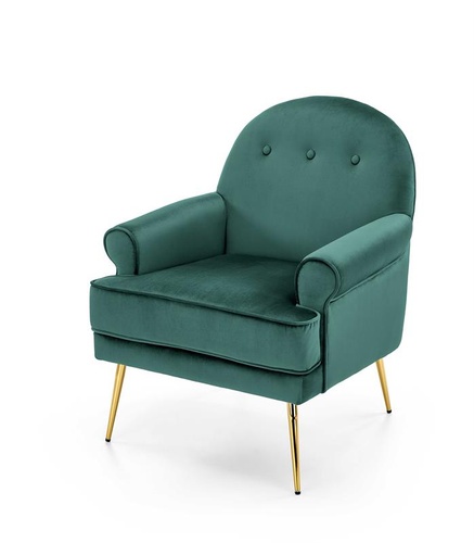 CentrMebel | Крісло для відпочинку SANTI (темно-зелений/золотий) 1