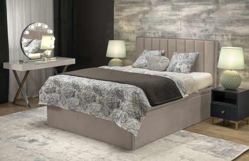 CentrMebel | Двухспальная кровать в ткани с подъемным механизмом ASENTO 160x200 (бежевый) 1