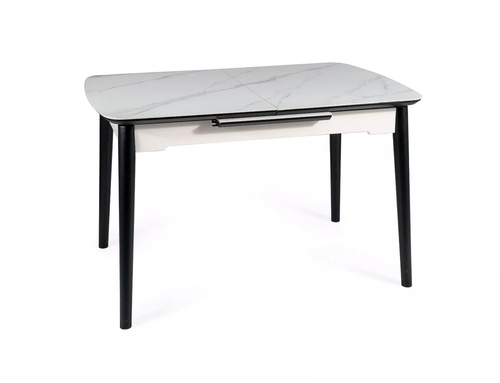 CentrMebel | Стол обеденный прямоугольный раскладной керамический Apollo 150(190)х90 (белый мрамор) 1