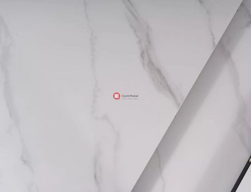 CentrMebel | Стіл обідній прямокутний розкладний керамічний Apollo 150(190)х90 (білий мармур) 5