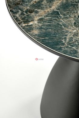 CentrMebel | Стіл журнальний круглий кераміка MORENA (зелений мармур) 5