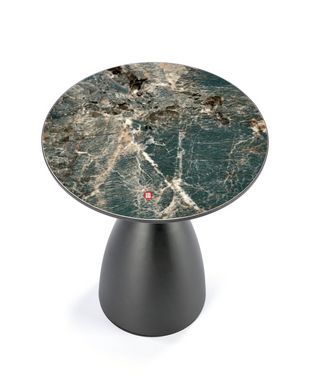 CentrMebel | Стол журнальный круглый керамика MORENA (зеленый мрамор) 6