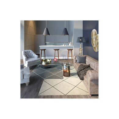 CentrMebel | Килим Milano Space 01 з просоченнями 160х230 (бежевий; чорний) 2