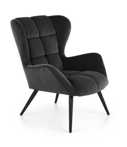 CentrMebel | Кресло для отдыха бархатное TYRION (черный) 1