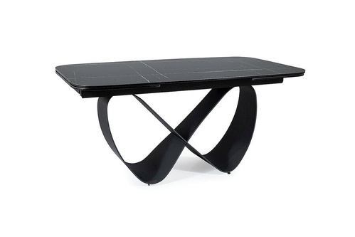 CentrMebel | Стол обеденный раскладной керамический INFINITY CERAMIC 160(240)х95 (черный мрамор) 1
