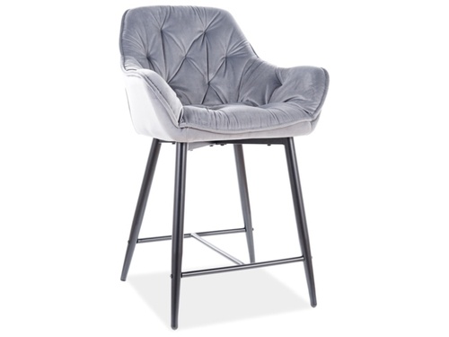 CentrMebel | Барный стул CHERRY H-2 VELVET (серый) BLUVEL 14 1