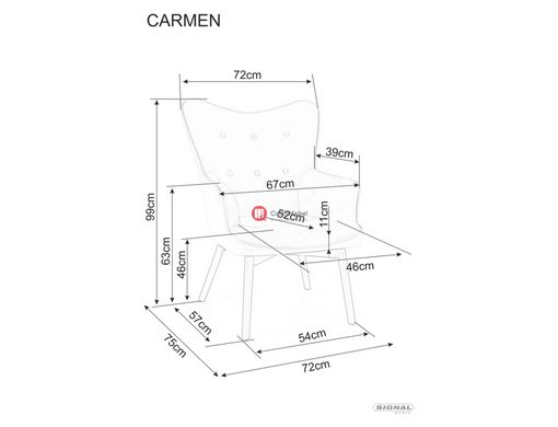 CentrMebel | Кресло для отдыха бархатное Carmen Velvet (кари) 6
