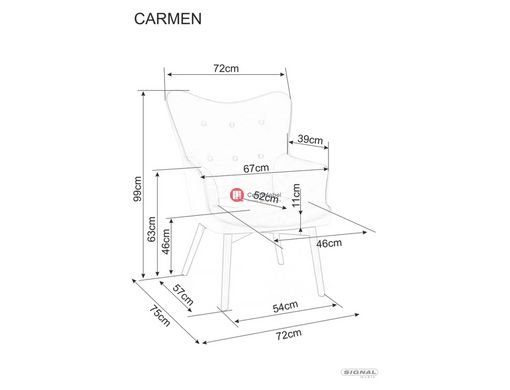 CentrMebel | Крісло для відпочинку велюрове Carmen Velvet (карі) 6