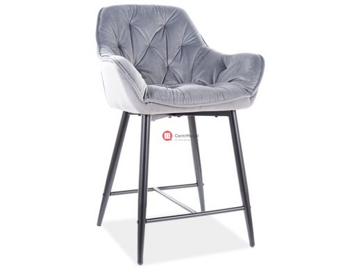 CentrMebel | Барний стілець CHERRY H-2 VELVET (сірий) BLUVEL 14 1