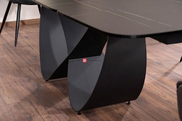CentrMebel | Стол обеденный раскладной керамический INFINITY CERAMIC 160(240)х95 (черный мрамор) 8