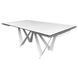 CentrMebel | Стіл обідній прямокутний розкладний керамічний Fjord Silver Shadow 200(300)х100 (білий мармур) 5